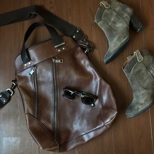 MAT & NAT Brown vegan leather bag